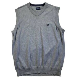 Chaps V-Neck Pullover Sweater Vest Size Large Mens Gray Sweater